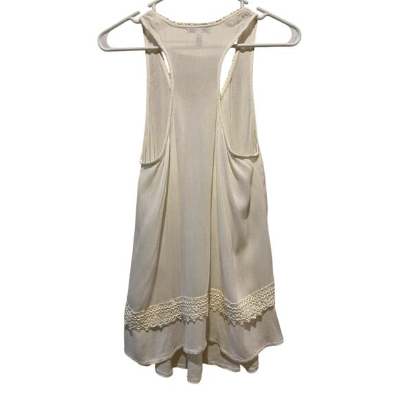 O’Neill Racerback Tank Top Medium Cream White Lace Flowy Cottage Boho Beachy - Picture 2 of 8